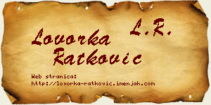 Lovorka Ratković vizit kartica